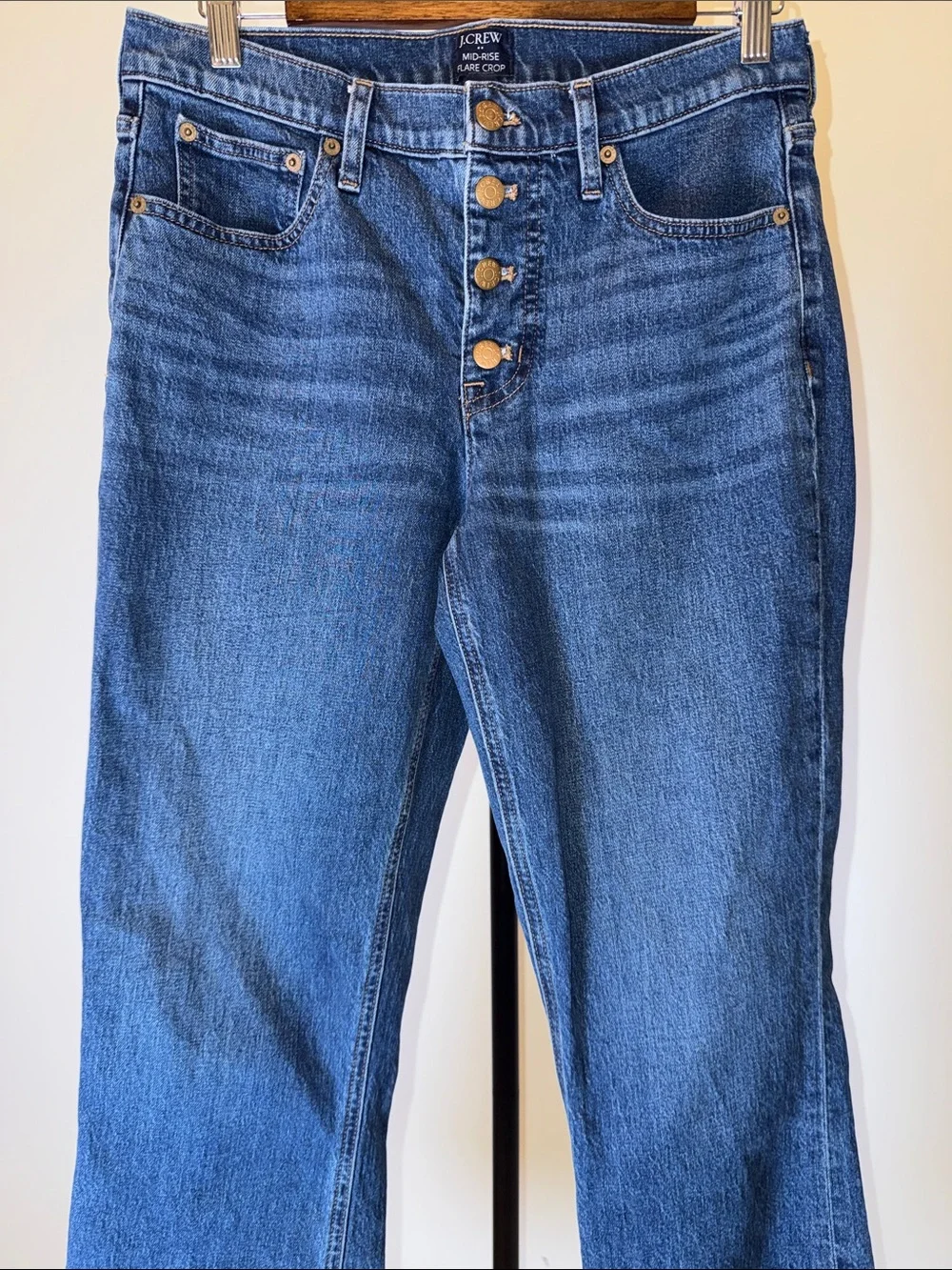 J Crew Mid Rise Flare Cropped Jeans | Size 28T